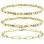 Reoxvo 18K Gold Plated Bracelets for Women | Stainless Steel Gold Beaded Stretch Bracelets Set Reoxvo 18K Gold Plated Bracelets for Women | Stainless Steel Gold Beaded Stretch Bracelets Set