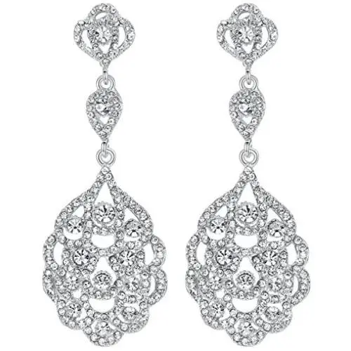 mecresh Wedding Teardrop Dangle Crystal Rhinestone Chandelier Earrings for Brides/Birthday/Party/Dinner Gift mecresh Wedding Teardrop Dangle Crystal Rhinestone Chandelier Earrings for Brides/Birthday/Party/Dinner Gift