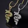 KMASAL Iced Out Dragon Copper Pendant Hip Hop Necklace 18K Gold Plated Bling Cubic Zirconia Micropave Simulated Diamond for Men Women Charm Jewelry with Stainless Steel Rope Chain KMASAL Iced Out Dragon Copper Pendant Hip Hop Necklace 18K Gold Plated Bling Cubic Zirconia Micropave Simulated Diamond for Men Women Charm Jewelry with Stainless Steel Rope Chain