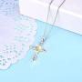 YFN Cross Necklace Sterling Silver Celtic Knot Cross Infinity Heart Love Pendant Necklace 18''