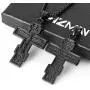 HZMAN Vintage Orthodox Cross Crucifix Stainless Steel Pendant Necklace 22+2 Inches Chain, Colour Silver Gold Black HZMAN Vintage Orthodox Cross Crucifix Stainless Steel Pendant Necklace 22+2 Inches Chain, Colour Silver Gold Black