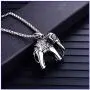 Fusamk Punk Titanium Steel Animal Elephant Pendant Necklace,24'' Box Chain Fusamk Punk Titanium Steel Animal Elephant Pendant Necklace,24'' Box Chain
