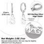 Silvora Sterling Silver Initial Drop Earrings, Women S925 Letter Ear Hoop Jewelry, A-Z Letter Jewelry Dangling Birthday Charms for Girls
