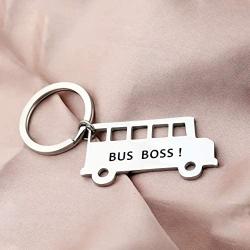 SEIRAA Bus Boss Keychain Bus Driver Gift Drive Safe Jewelry Appreciation Gift for School Bus Driver