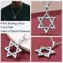FaithHeart Star of David Jewish Necklace-Sterling Silver Pendant for Women-The Seal of Solomon Talisman Tantrism Hexagram Jewelry for Men