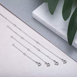 Necklace Extenders Necklace Chains Sterling Silver Bracelet Anklet Extenders Set 2, 3, 4, and 6 Inches in Silver, Gold, and Rose Gold