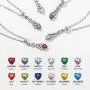 ChicSilver 925 Sterling Silver Sparkling Heart Birthstone Celtic Knot Pendant Necklace 18 Inch (with Gift Box)