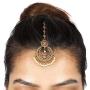 MUCH-MORE Light Weighted Gold Polish Kundan Work Maang Tikka for Girls & Women