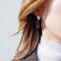 ECCLAVE Figure Acrylic&Leather Gold-plated Bass Hypoallergenic Stud Dangle Earrings for Women