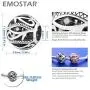 EMOSTAR Evil Eye Charms fits European Charm Bracelet, Antique 925 Sterling Silver Eye of Horus Symbol of Amulet Beads with CZ, Gift for Halloween/Christmas