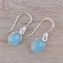 NOVICA Chalcedony .925 Sterling Silver Dangle Earrings, Luminous Sky Blue NOVICA Chalcedony .925 Sterling Silver Dangle Earrings, Luminous Sky Blue