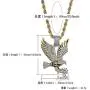 Moca Jewelry Hip Hop Iced Out Bling Personalized Eagle Pendant 18K Gold Plated Chain Necklace for Men Women