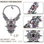 NABROJ Fashion Chunky Statement Necklace Crystal Bib Collar Choker Novelty Costume Jewelry for Women with Gift Box 2 Colors 1 Pc