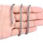 Reve Jewelry 3mm Stainless Steel Franco Chain Necklace for Men and Women, 20-30 Inches