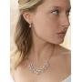 Mariell Rose Gold Multi-Shaped Cubic Zirconia Necklace & Earring Wedding Jewelry Set for Women and Brides