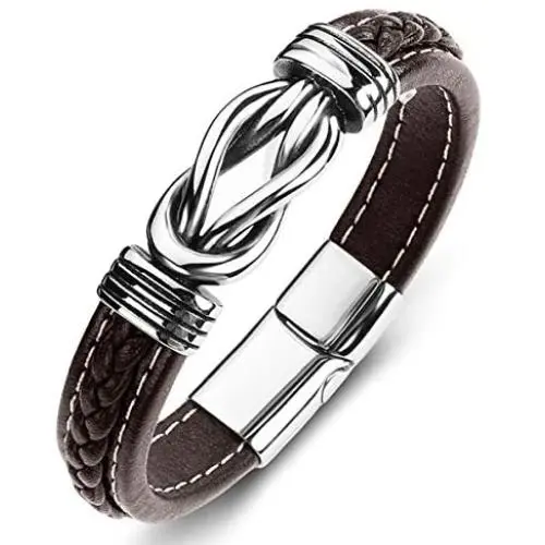 ZiMOJiE Genuine Leather Bracelet Stainless Steel Wristband for Men Boys Charm Cuff Bangle Personality Bracelets ZiMOJiE Genuine Leather Bracelet Stainless Steel Wristband for Men Boys Charm Cuff Bangle Personality Bracelets
