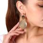ONLYJUMP Shimmering Round Disc Metal Dangle Earrings for Women Girls Fashion Retro Frosted Gold Silver Big Circle Geometric Statement Ear Jewelry
