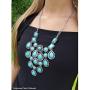 Rosemarie Collections Women’s Boho Natural Howlite Stone Dangle Statement Bib Necklace Drop Earrings Jewelry Set, 18''-21'' with 3'' Extender