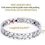 TwinYe Magnetic Bracelets for Women Arthritis Pain Relief Titanium Steel Health Magnet Therapy Bracelet,Silver