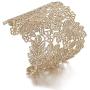 Rhinelife Lace Leaf Flower Hollow Vintage Boho Style Cuff Open Wide Big Bangle Bracelet for Women Jewelry