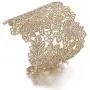 Rhinelife Lace Leaf Flower Hollow Vintage Boho Style Cuff Open Wide Big Bangle Bracelet for Women Jewelry