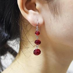 Platinum-Plated Hook Crystal Dangle Earrings Cubic Zirconia Heart Drop Earrings CZ Twist Earring for Women Girl