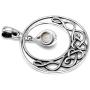 Silvershake Natural Moonstone 925 Sterling Silver Celtic Knot Drop Dangle Pendant