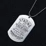Melix Home Inspirational Gifts Lord Necklace Be Strong and Courageous Dog Tag Necklaces Easter Teen Boys Girls Gift