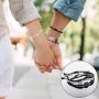 Hicarer Yin Yang Friend or Couple Bracelet with Necklace Set, 2 Pieces Matching Yin Yang Adjustable Cord Bracelet, 2 Pieces Yin Yang Couple Pendant Necklace Chain for Friendship Boyfriend Girlfriend