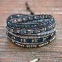 IUNIQUEEN Boho 5 Wraps Handmade Beaded Statement Stainless Steel Box Chain Bracelet Jewelry Collection for Men and Women (Trendy)