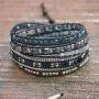 IUNIQUEEN Boho 5 Wraps Handmade Beaded Statement Stainless Steel Box Chain Bracelet Jewelry Collection for Men and Women (Trendy)
