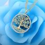 Ouran Long Chain Necklace for Women,Celtic Tree of Life Pendant Necklace Gold and Silver Necklace CZ Crystal