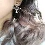 Saturn Moon Asymmetric Long Dangle Earrings Fashion Rhinestone Star Crescent Moon Drop Earrings for Women Girls