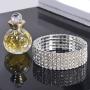 Yumei Jewelry 5 Strand Rhinestone Stretch Bracelet Silver-tone Sparkling Bridal Tennis Bangle
