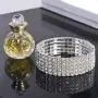 Yumei Jewelry 5 Strand Rhinestone Stretch Bracelet Silver-tone Sparkling Bridal Tennis Bangle Yumei Jewelry 5 Strand Rhinestone Stretch Bracelet Silver-tone Sparkling Bridal Tennis Bangle