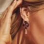Camellia Flower Earrings for Women Minimalist Asymmetrical Circle Leaverback Long Dangle Earrings
