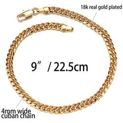 kelistom Gold Cuban Link Anklet Bracelet for Women Men, Flat Diamond Cut Curb Chain 14K Gold / 18K Gold/White Gold Plated Ankle Bracelets for Women Men 9 10 11 inches