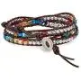 Chakra Awareness Balancing Leather3 Wrap Crystal Bracelet with Hematite for Women