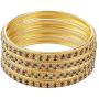 Efulgenz Indian Style Bollywood Traditional Gold Plated Muticolor Stone Wedding Bracelet Bangle Set Jewelry (4 pc)