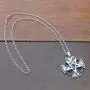 Inverted Pentacle Pentagram Star Cross Knight templar Gothic Masonic Germanic Biker Jewelry Silver Pewter Mens Pendant Necklace Protection Amulet Safe Travel Talisman Warrior Fighter Medallion Chain