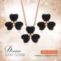 CDE Lucky Clover Jewelry Set Rose Gold Plated Embellished with Crystals from Swarovski Necklace and Earrings for Women Heart to Heart Shape Women Jewelry Gift