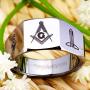 Cloud Dancer Classic 12mm Width Silver Masonic and Masonic Working Tools Men Master Masonic Signet Ring Mason Ring Jewelry