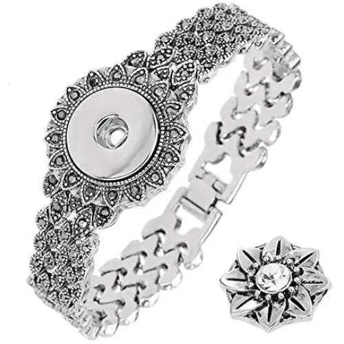 LEGENSTAR Vintage Silver Snap Button Jewelry Bracelets for Women 18-20mm DIY Alloy Interchangeable Charm Bangles Female LEGENSTAR Vintage Silver Snap Button Jewelry Bracelets for Women 18-20mm DIY Alloy Interchangeable Charm Bangles Female