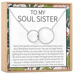 Best Friend Gift Necklace: BFF, Long Distance, Friends Forever, Friends, 2 Interlocking Circles (silver-plated-brass, NA)