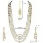 Aheli Classy Bollywood Party Wedding Necklace and Earrings with Maang Tikka Set Indian Traditional Ethnic Festive Jewelry for Women