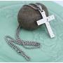 HZMAN Mens Stainless Steel Jesus Christ Crucifix Cross Lords Prayer Pendant Necklace