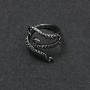 COONLINE Vintage Stainless Steel Octopus Ring for Women Men Adjustable Polished Tentacles Retro Gothic Punk Style Jewelry Silver Black with Velvet Bag