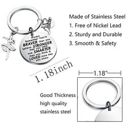WSNANG Dance Lover Keychain You are Braver Stronger Smarter Than You Think Keychain I Love Dance Gifts Inspirational Jewelry Ballet Dancer Gifts Dance Teacher Gift Dance Lover Gifts
