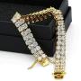 JINAO 2 Rows AAA Cubic Zirconia Iced Out Tennis Bling Lab Simulated Diamond Bracelet