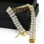 JINAO 2 Rows AAA Cubic Zirconia Iced Out Tennis Bling Lab Simulated Diamond Bracelet JINAO 2 Rows AAA Cubic Zirconia Iced Out Tennis Bling Lab Simulated Diamond Bracelet
